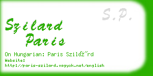 szilard paris business card